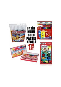Resim Fatih Kuru. Sulu. Pastel Boya Ve Keçeli Kalem Seti 4 Parça 
