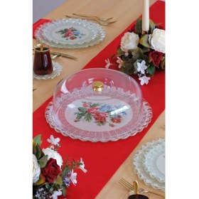 Resim Glore Maudie Altın Yaldızlı Cam Kek Fanusu 