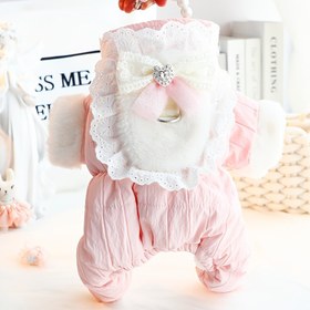 Resim 1 adet Kışlık Pet Köpek Giysileri, Kalınlaşmış Athena Yıldız Dört Ayaklı Göbek Korumalı Ceket, Teddy Küçük Köpek Polyester 100% Klapa Tekne için Küçük Irklar, Yalnızca El Yıkama 