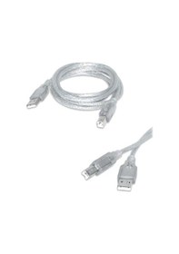 Resim 3 Metre Şeffaf Kaplamalı Usb 2.0 Yazıcı Ve Tarayıcı Kablosu - Tüm Markalarla Uyumlu Tip A - Tip B 