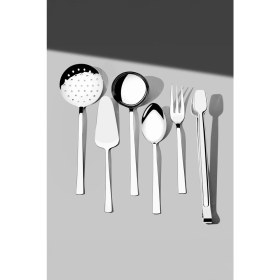 Resim Paslanmaz Çelik 6 Parçalı Servis Takımı, Şık ve Dayanıklı Tasarım 