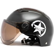 Resim Motosiklet Kask Yarı Açık Yüz Ayarlanabilir Boyut Koruma K15343b 