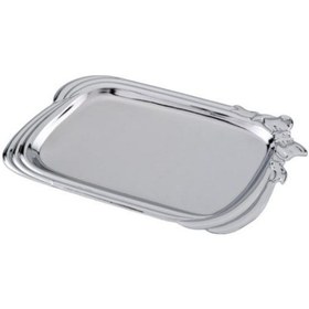 Resim Çelik 6 Adet Küçük Sunum Tepsi 26x18cm Metal 