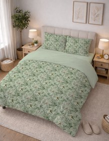 Resim Evmila Minik Kuşlar Desenli Nevresim Takımı - 200x220 Cm Nevresim + 50x70 Yastık kılıfı + 160x200 Cm Çarşaf 