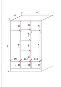 Resim Ases Mobilya Ases Ela848 Modern 3 Kapaklı 3 Çekmeceli Raflı Askılı Gardırop Giysi Dolabı Beyaz Beyaz 