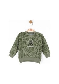 Resim Nk Kids Erkek Bebek Pamuklu İki İplik Yazılı Desert Sweatshirt-14722 Haki 