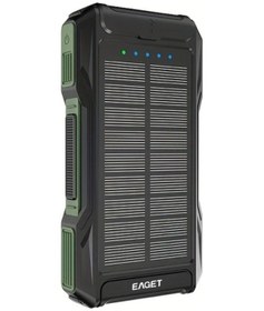 Resim Gaojunshop01 Eaget 10000mah Solar Power Bank Army Green El Krikolu Sos Fener Kamp Şarj Haki Yeşili 