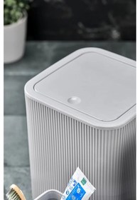 Resim Line 5 Parça Kare Banyo Seti - Çöp Kovası Wc Fırçası Sıvı-katı Sabunluk Diş Fırçası Gri 