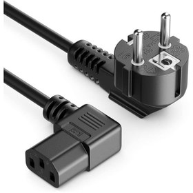 Resim WOZLO C13 Power Güç Kablosu - 90 Derece L Uç Sağ Açılı - Standart Power Kablosu - 1.8 Mt 