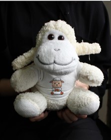 Resim Kuzu Baskılı Tişörtlü Peluş Kuzu 22cm 