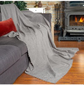 Resim Jakarlı Şönil Koltuk Örtüsü Kanepe Örtüsü Koltuk Şalı 110x175 2 Ad. Kaymaz Gümüş Gümüş 