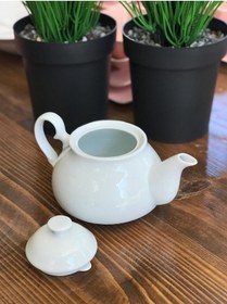 Resim PORSELEN DEMLİK - ÇAYCI -ÇAYDANLIK ÜZERİ TEK DEMLİK-850 ML Beyaz 