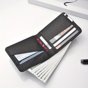 Resim 1 X Ultra-Thin Moda Erkek Cüzdanı, Yatay Çapraz Desen - Çoklu Kart Yuvası İş Tarzı Sürücü Belgesi ve Kredi Kartı Tutucu, Geometrik İç Tasarım, Günlük Kullanım ve Tatil Hediyeleri için Uygun 