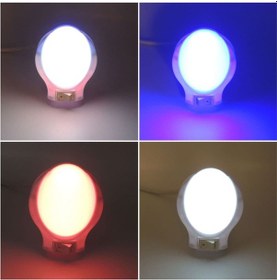 Resim Ufo Led Gece Lambası 0,5W Tasarruflu Işıklı Fişli Düğmeli Çok Renkli 