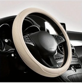 Resim Xuweiwei Bej Renk İnce Dört Mevsim Kaymaz Direksiyon Kılıfı Delikli Ter Emici Tüm Araçlar Bej Renk 