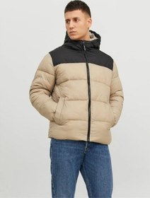 Resim Jack & Jones Jack&jones Toby Puffer Hood Sn Erkek Bej Kapüşonlu Mont - 12235859 Bej 