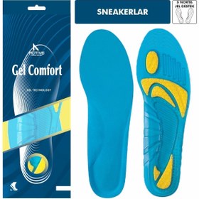 Resim Gel Comfort Günlük Sneaker Ayakkabı Tabanlığı, Darbe Emici 5 Nokta Ortopedik Jel Tabanlık, Yazlık Kumaş 