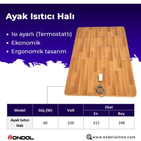 Resim Ondol Ayak Altı Isıtıcı Halı 112x248cm 