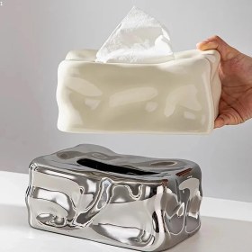 Resim Dekoratif Peçetelik Seramik Peçetelik Gümüş Renk WM23051-Y 