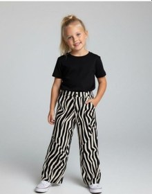 Resim Zekids Kız Çocuk Desenli Keten Pantolon-16752 Çok Renkli 
