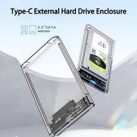 Resim Type-C Şeffaf Mobil Sert Disk Kılıfı, 6.35 cm SATA'dan USB 3.1'ye SSD Kılıfı, 5Gbps Yüksek Hızlı Şeffaf Sert Disk Kılıfı, Alet Gerektirmeyen Kurulum, Tak ve Çalıştır, Çoklu Sistem Uyumlu, Taşınması Kolay, Laptop Masaüstü, Harici Kutu, Mekanik Katı Hal SSD Sert Disk Kılıfı 