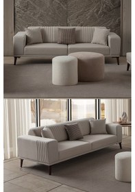 Resim Regnar 3'lü Koltuk Krem Krem 