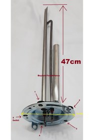 Resim FullYedek ORİJİNAL Beko Uyumlu Anot Çubuklu Termosifon Rezistansı 1800 Watt 