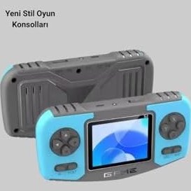 Resim Taşınabilir Mini Arcade Oyun Konsolu, Mavi Gri, Ergonomik Tasarım, Yüklenebilir Oyunlar 