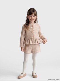 Resim LC Waikiki NEVAVM Farkıyla LCW Kids Turuncu Beli Lastikli Kız Çocuk Şort ve Külotlu Çorap - S6MH23Z1-3HE 