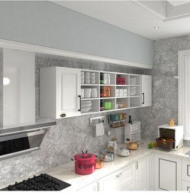 Resim Kenzlife Hazır Mutfak Dolabı Kavun90 Byz Mod1 90 240 32 Mebran Kapak Suntalam Gövde Beyaz 