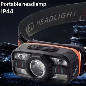 Resim LED Baş Lambası, USB Şarj Edilebilir, 3 Işık Modu, Kamp ve Olta için Uygundur, Ev ve Açık Hava Etkinlikleri için Acil Durum Işığı Olarak Kullanılabilir, Cadılar Bayramı, Noel, Şükran Günü, Yılbaşı Hediyeleri, 500 Mah Pil Kapasitesi ve Derecesi ile. 