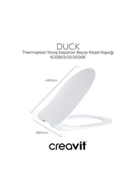 Resim Creavit Free Asma Klozet Fe320.00 + Duck Tp Yavaş Kapanan Kapak 2'li Set Beyaz 