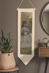 Resim Duvar Halısı Pinterest Oda Dekoru, Monet Sanat Serisi, 100cm Kanvas Flama Askılı Duvar Örtüsü NO:646 - Renkli - 24 / 30 x 100 