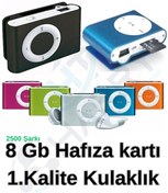 Resim harry Mini Mp3 Çalar Kulaklık+8 Gb Hafıza Kartı Şarjlı Sd Kart Destekli Mp3 Player Mini Müzik Çalar 