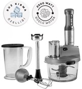 Resim Karaca PRO 2500W Turbo fonksiyon-4 Adet Çelik Bıçak Rendeleme, Dilimleme Ve Doğrayıcı PREMİUM Mutfak Robotu 