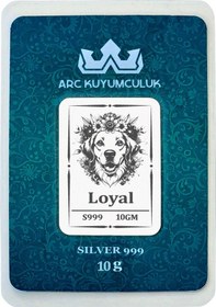 Resim 999 Ayar Gümüş İle Üretilmiş Vefalı Köpek Temalı Hediyeye Özel 10 Gram Gümüş Külçesi-761 
