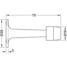 Resim Hafele Kapı Stoperi Duvara Monte 75mm Mat Krom 