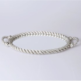 Resim Halat Aynalı Tepsi Gümüş 