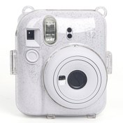 Resim Instax Mini 12 Makine Uyumlu Beyaz Simli Pleksi Kılıf 