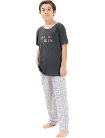 Resim Yeni İnci Kısa Kollu Ekose Erkek Çocuk Pijama Takım Cep341 001 