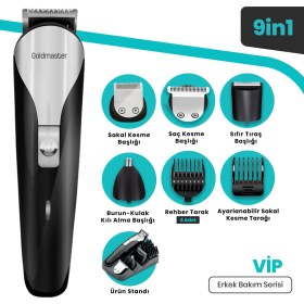 Resim Goldmaster Vip 9in1 Erkek Bakım Kiti ve Tıraş Makinesi 