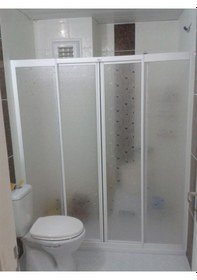 Resim Nokta Duşakabin Duvardan Duvara 155 Cm Yükseklik 180 Cm Teknesiz Mika Duşakabin Şeffaf 