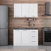 Resim Evim 125 Cm Mutfak Dolabı Beyaz 125-B2 