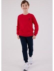 Resim U.S. Polo Assn. Lisanslı Erkek Çocuk Alt Üst 2 Parça Eşofman Takımı Us2208 Kırmızı 