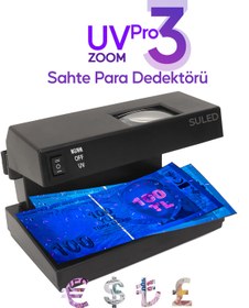 Resim SULED UV Pro3 Zoom Sahte Para Kontrol Cihazı Güçlü UV Mor Işık Profesyonel Sahte Para Dedektörü 220V 