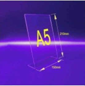 Resim Pleksi A5 L Tipi Masaüstü Broşürlük Föylük 