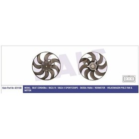 Resim Kale 421100 Fan Motoru 300w 390mm Cordoba Ibıza Iv V Fabıa Roomster Polo 