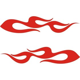 Resim Alev Desenli Ayna Sticker Seti 20 cm Motor Etiketi | Sticker Master 