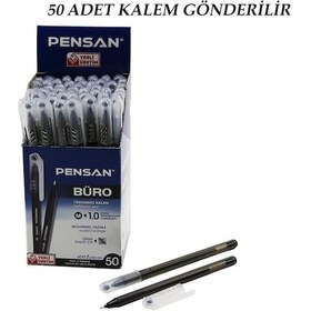 Resim 50 Adet Pensan Büro Siyah Tükenmez Kalem M-medium - 1.0mm Uç 4801 Çok Renkli 