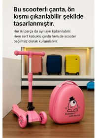 Resim Heybee Luggages Heybee Sevimli Canavar Scooter Pembe Çocuk Valiz Diğer 
